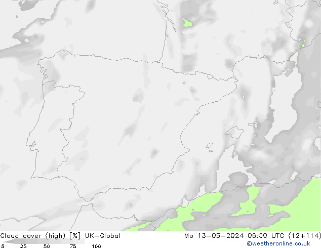 Bewolking (Hoog) UK-Global ma 13.05.2024 06 UTC