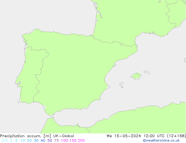 Precipitation accum. UK-Global  15.05.2024 12 UTC