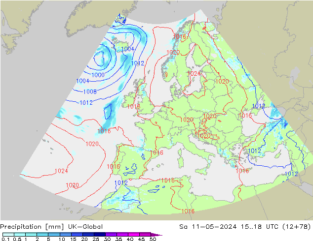 Srážky UK-Global So 11.05.2024 18 UTC