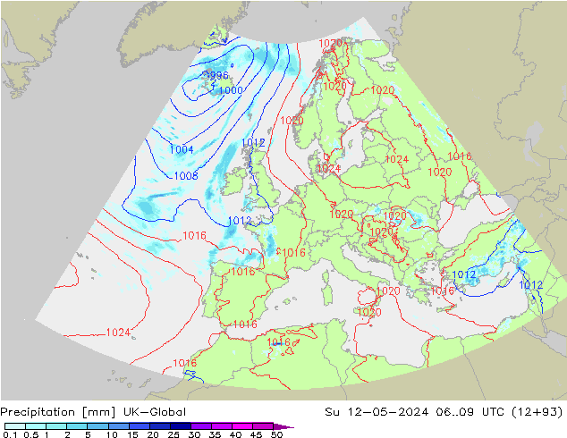 Precipitation UK-Global Su 12.05.2024 09 UTC