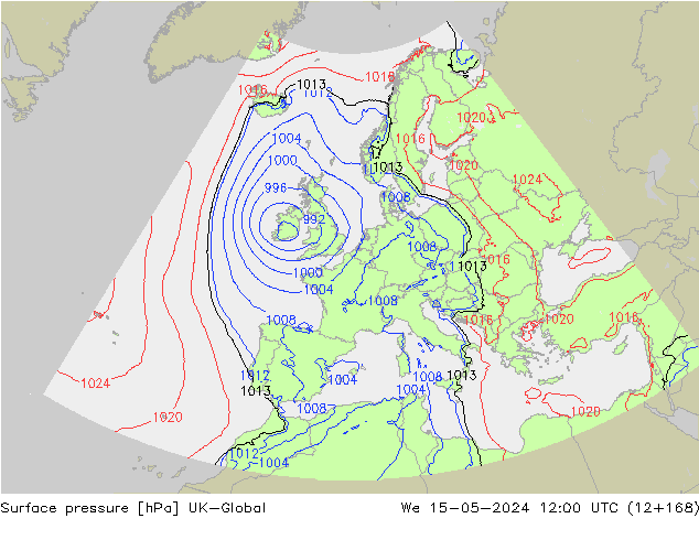 Yer basıncı UK-Global Çar 15.05.2024 12 UTC