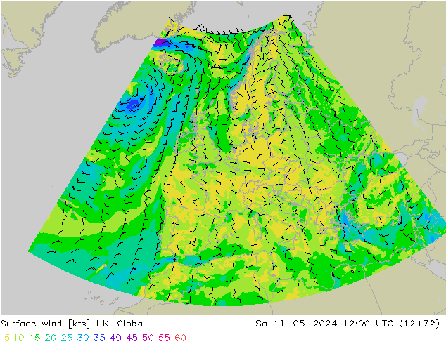 Surface wind UK-Global So 11.05.2024 12 UTC