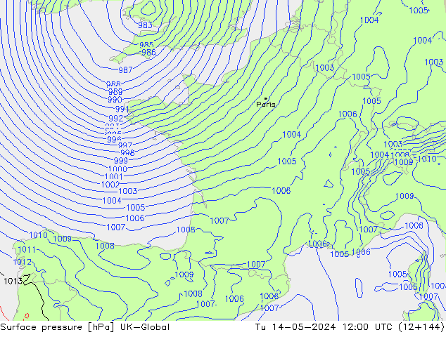 pressão do solo UK-Global Ter 14.05.2024 12 UTC