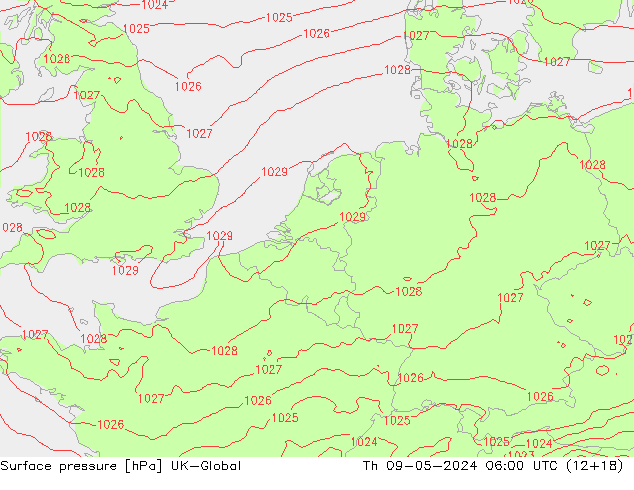 pression de l'air UK-Global jeu 09.05.2024 06 UTC