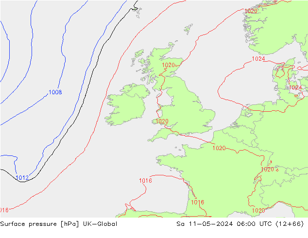 Surface pressure UK-Global Sa 11.05.2024 06 UTC