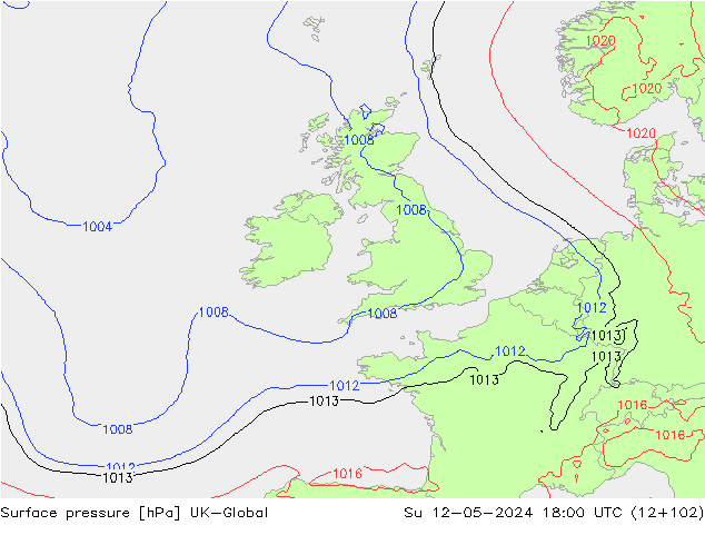Yer basıncı UK-Global Paz 12.05.2024 18 UTC