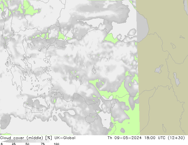 Cloud cover (middle) UK-Global Th 09.05.2024 18 UTC