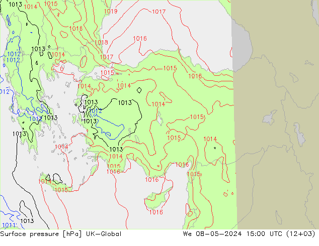 Luchtdruk (Grond) UK-Global wo 08.05.2024 15 UTC