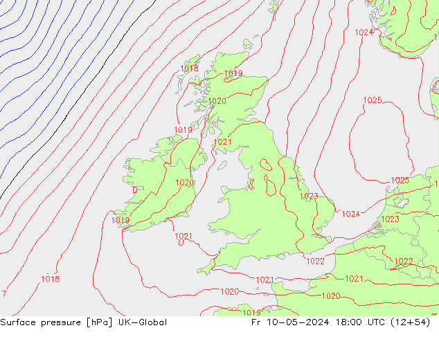 приземное давление UK-Global пт 10.05.2024 18 UTC