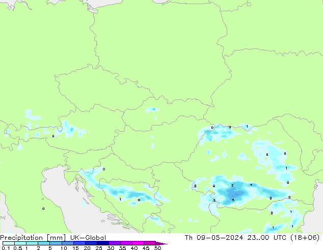 Precipitation UK-Global Th 09.05.2024 00 UTC