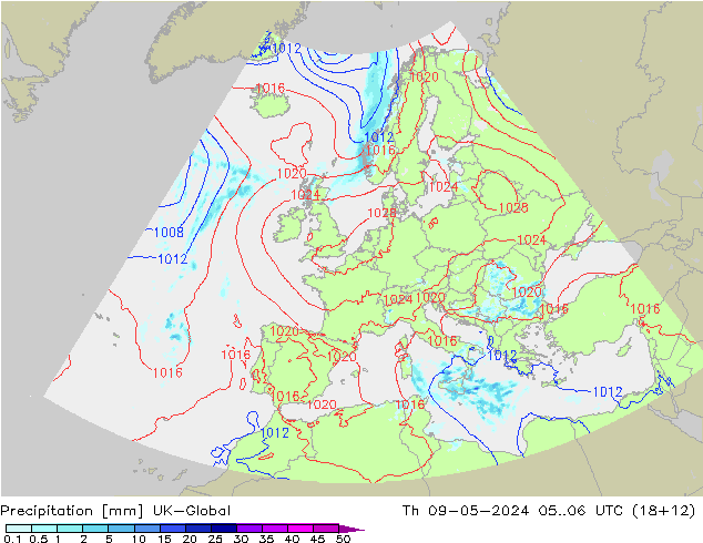 降水 UK-Global 星期四 09.05.2024 06 UTC