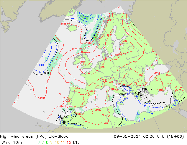 High wind areas UK-Global  09.05.2024 00 UTC