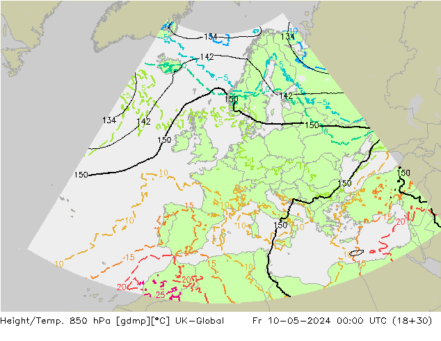 Géop./Temp. 850 hPa UK-Global ven 10.05.2024 00 UTC