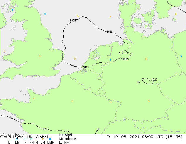 Wolkenschichten UK-Global Fr 10.05.2024 06 UTC