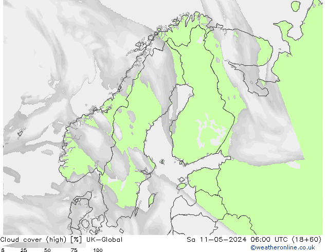 Cloud cover (high) UK-Global Sa 11.05.2024 06 UTC