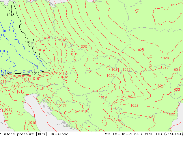 pressão do solo UK-Global Qua 15.05.2024 00 UTC