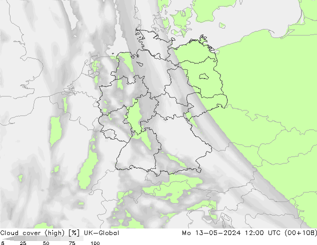 Bewolking (Hoog) UK-Global ma 13.05.2024 12 UTC