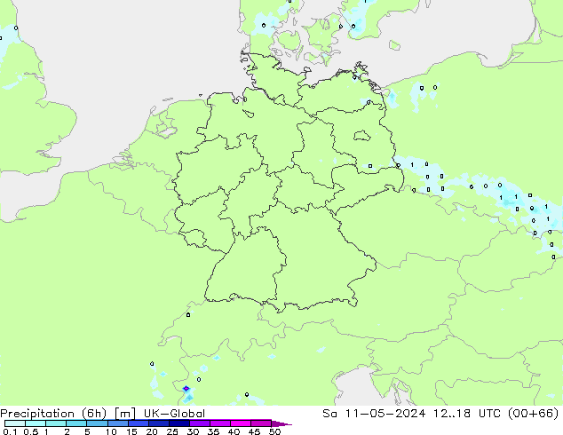 Precipitation (6h) UK-Global Sa 11.05.2024 18 UTC