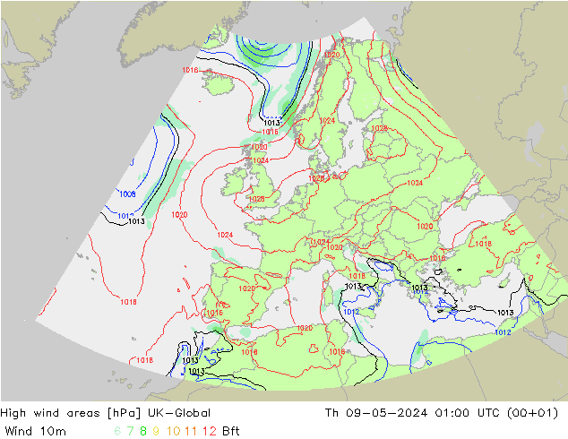 High wind areas UK-Global gio 09.05.2024 01 UTC