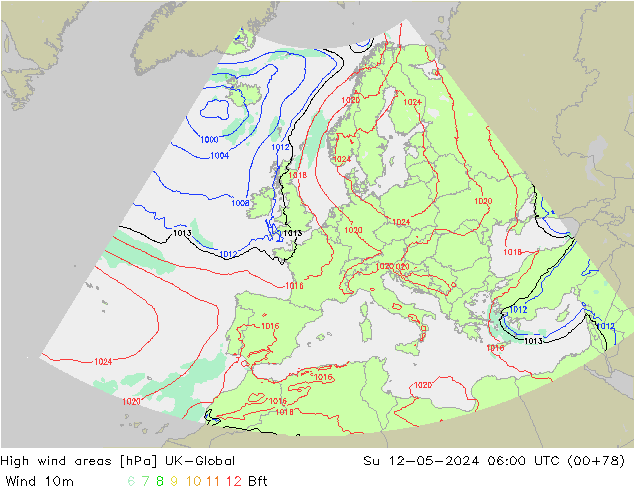 yüksek rüzgarlı alanlar UK-Global Paz 12.05.2024 06 UTC