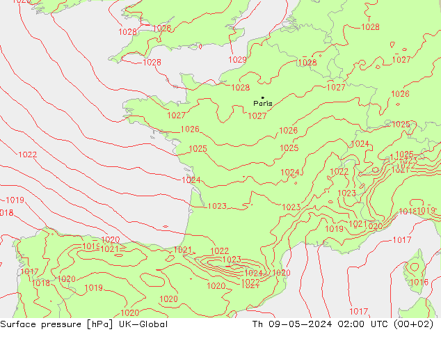 Luchtdruk (Grond) UK-Global do 09.05.2024 02 UTC