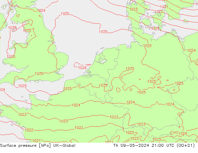 Yer basıncı UK-Global Per 09.05.2024 21 UTC