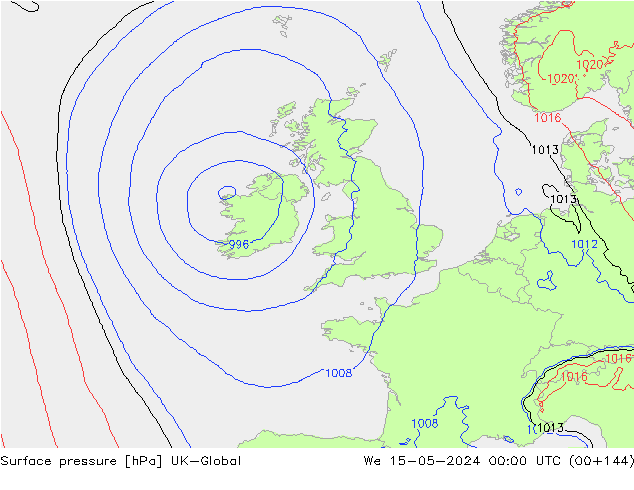 приземное давление UK-Global ср 15.05.2024 00 UTC