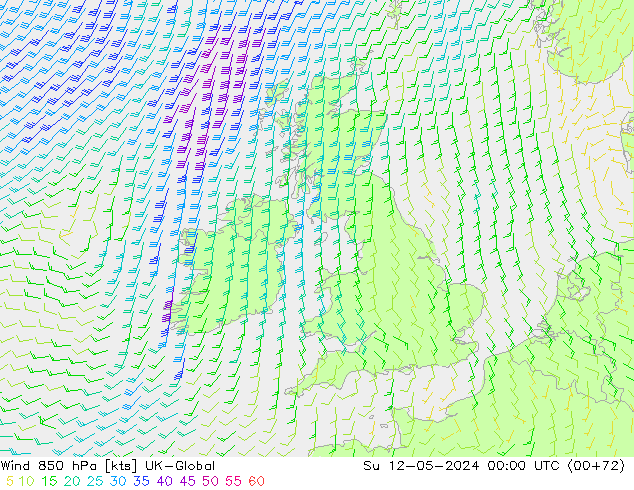 ветер 850 гПа UK-Global Вс 12.05.2024 00 UTC