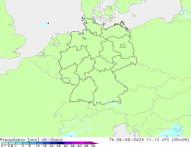precipitação UK-Global Qui 09.05.2024 12 UTC