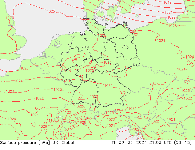 Luchtdruk (Grond) UK-Global do 09.05.2024 21 UTC
