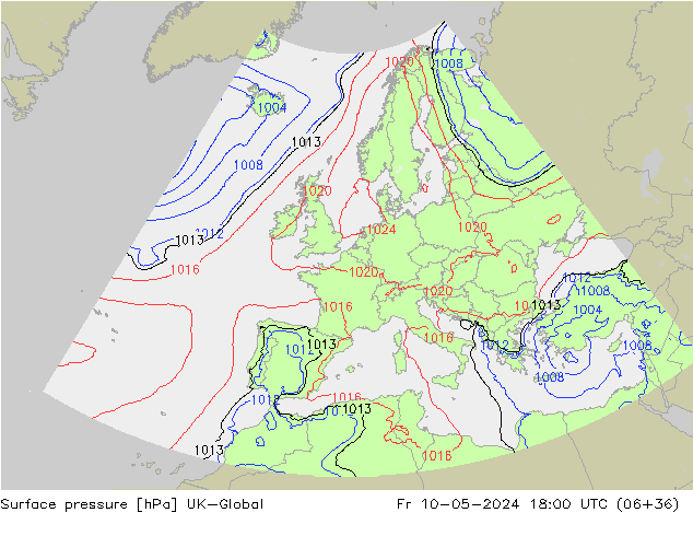 Luchtdruk (Grond) UK-Global vr 10.05.2024 18 UTC