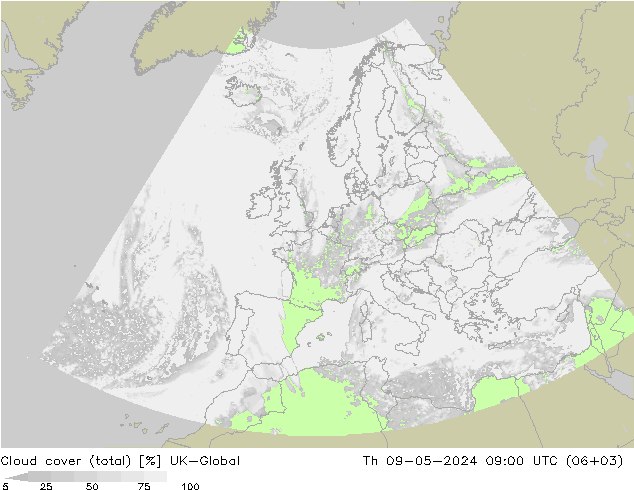 Wolken (gesamt) UK-Global Do 09.05.2024 09 UTC