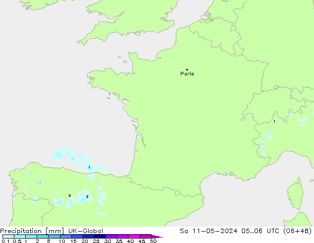 Precipitation UK-Global Sa 11.05.2024 06 UTC