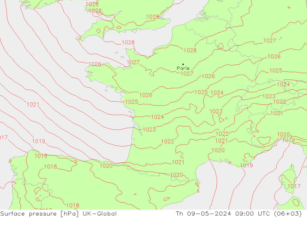 Yer basıncı UK-Global Per 09.05.2024 09 UTC
