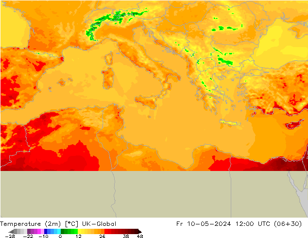 Temperatura (2m) UK-Global Sex 10.05.2024 12 UTC
