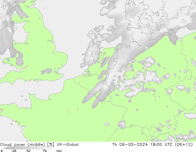 Cloud cover (middle) UK-Global Th 09.05.2024 18 UTC