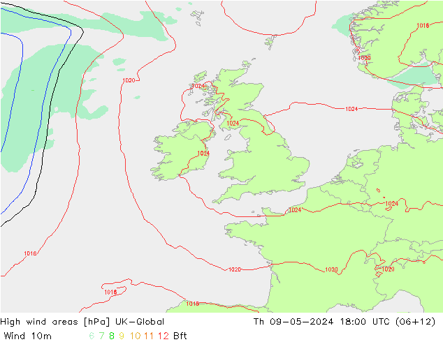 High wind areas UK-Global Th 09.05.2024 18 UTC