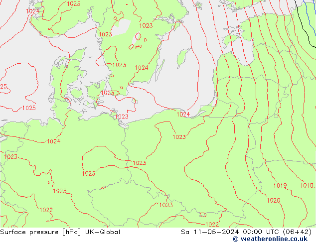 Presión superficial UK-Global sáb 11.05.2024 00 UTC