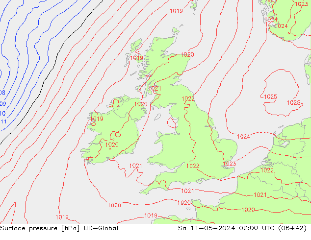 Surface pressure UK-Global Sa 11.05.2024 00 UTC