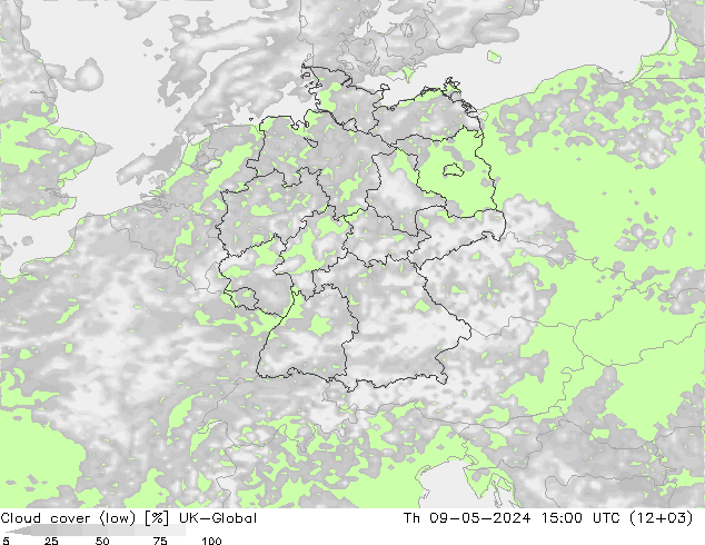 zachmurzenie (niskie) UK-Global czw. 09.05.2024 15 UTC
