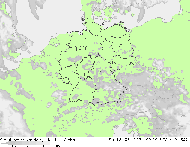 Bewolking (Middelb.) UK-Global zo 12.05.2024 09 UTC