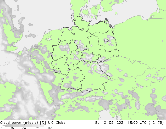 Wolken (mittel) UK-Global So 12.05.2024 18 UTC