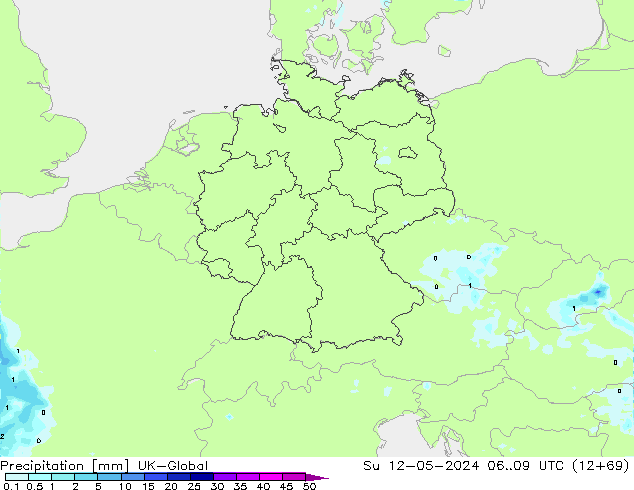Precipitación UK-Global dom 12.05.2024 09 UTC