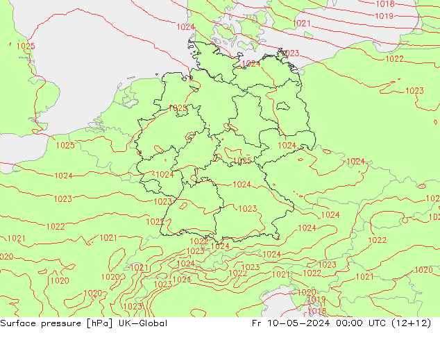 地面气压 UK-Global 星期五 10.05.2024 00 UTC