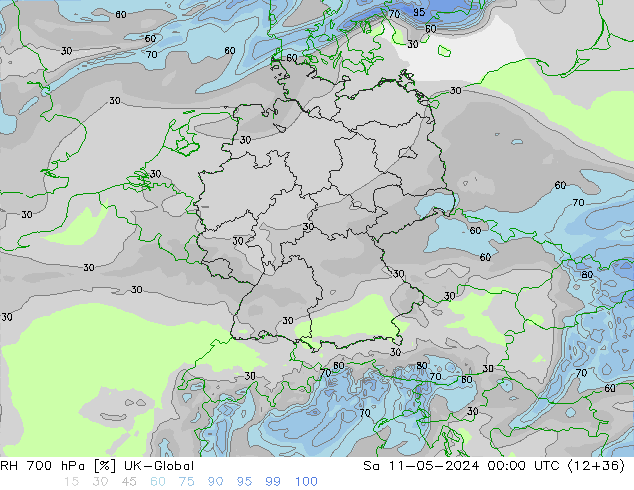 RH 700 hPa UK-Global Sa 11.05.2024 00 UTC
