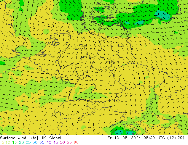 Surface wind UK-Global Fr 10.05.2024 08 UTC