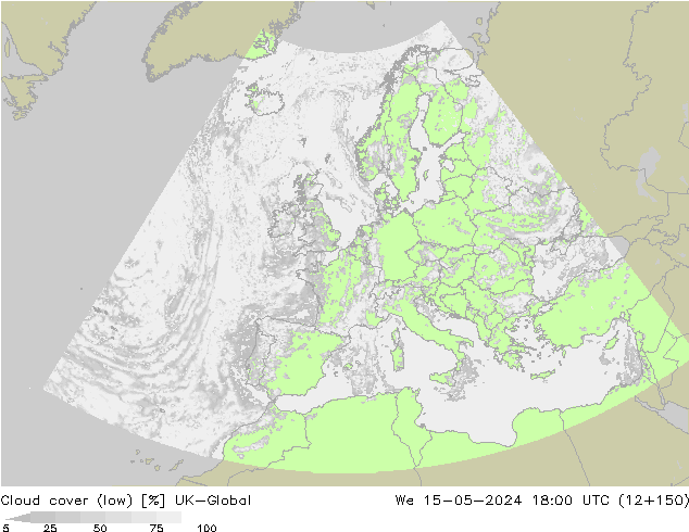 Bewolking (Laag) UK-Global wo 15.05.2024 18 UTC