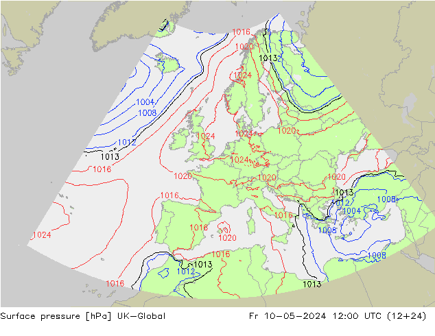 地面气压 UK-Global 星期五 10.05.2024 12 UTC