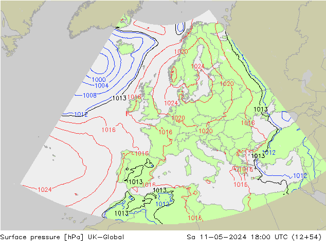 Surface pressure UK-Global Sa 11.05.2024 18 UTC