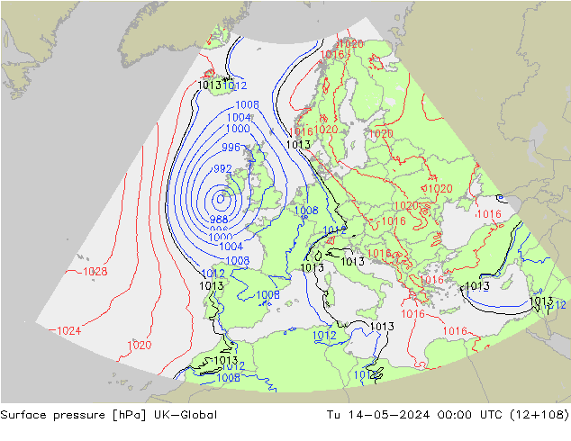 приземное давление UK-Global вт 14.05.2024 00 UTC